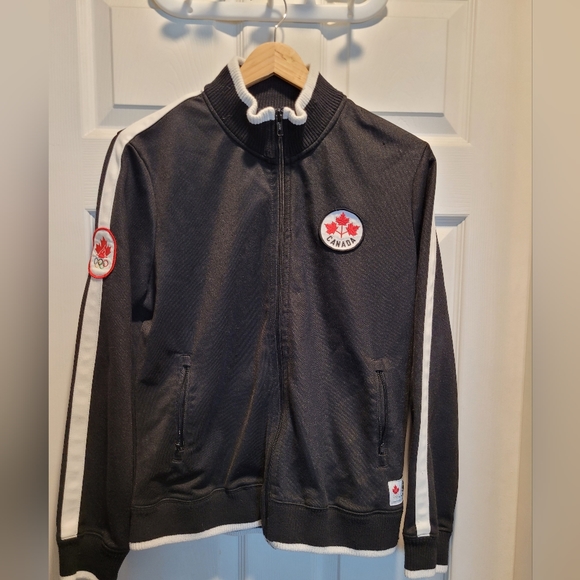 Hudson's Bay Company Team Canada black Olympic zip up sweater. Size Large. - Picture 1 of 8